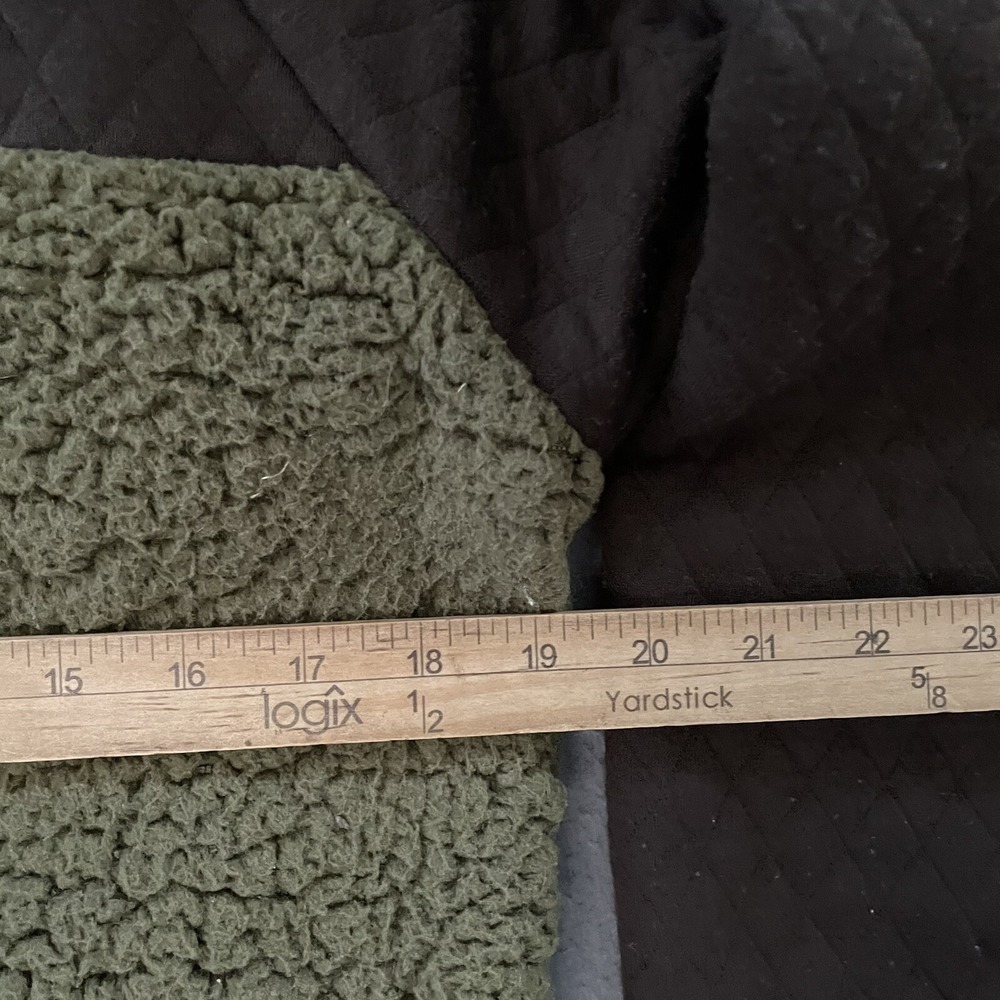 Simply Southern Pullover Women's Large Green Brown Furry Sherpa 1/4 Zip - Picture 4 of 7